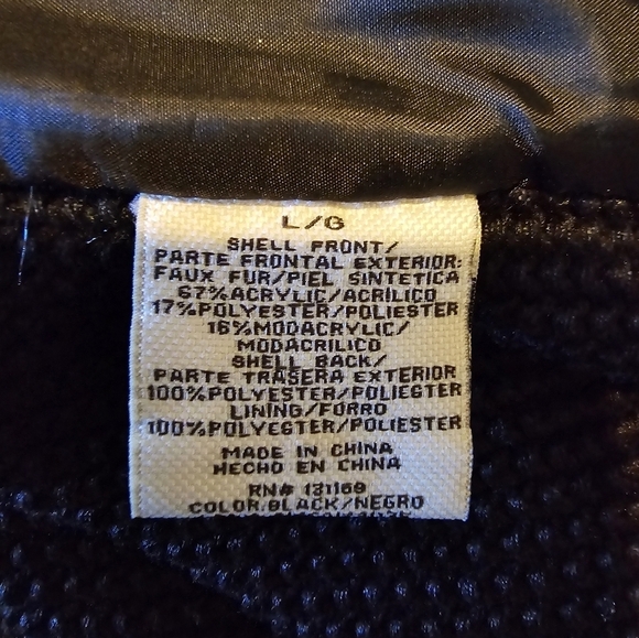 Sebby Collection Black Faux Fur Knit Vest L - Picture 11 of 11